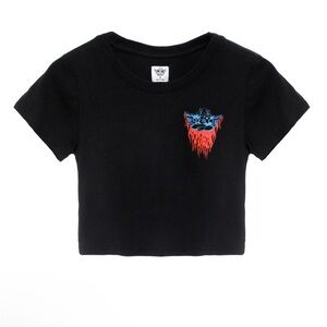 Boys lie black tee with red and blue size L nwt